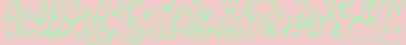 Calega Font – Green Fonts on Pink Background