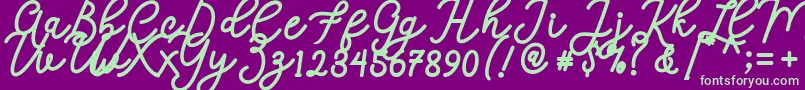 Calega Font – Green Fonts on Purple Background