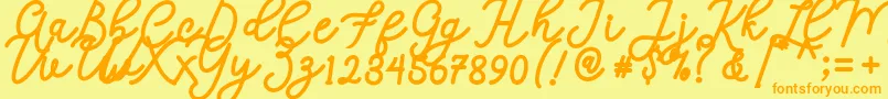 Calega Font – Orange Fonts on Yellow Background