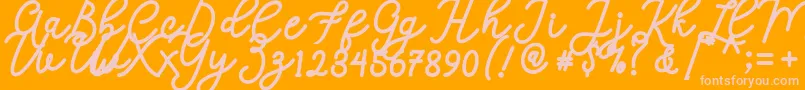 Calega Font – Pink Fonts on Orange Background