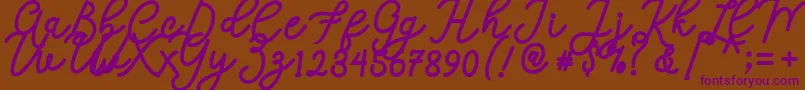 Calega Font – Purple Fonts on Brown Background