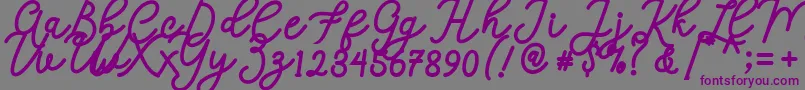 フォントCalega – 紫色のフォント、灰色の背景