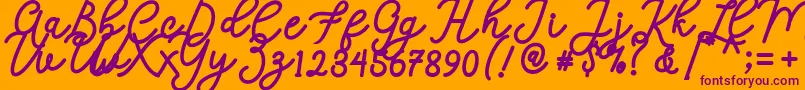 Calega Font – Purple Fonts on Orange Background