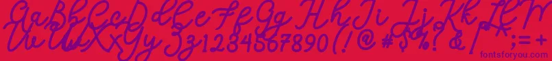 Calega Font – Purple Fonts on Red Background