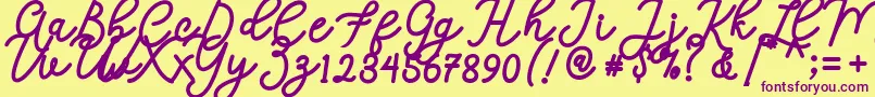 Calega Font – Purple Fonts on Yellow Background