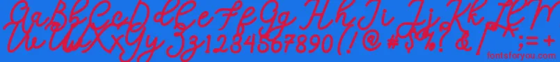 Calega Font – Red Fonts on Blue Background