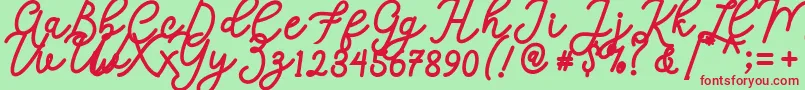 Calega Font – Red Fonts on Green Background