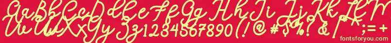 Calega Font – Yellow Fonts on Red Background