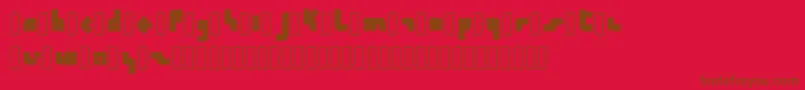 Calendra Regular-fontti – ruskeat fontit punaisella taustalla