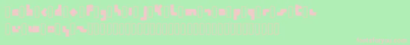 Calendra Regular-fontti – vaaleanpunaiset fontit vihreällä taustalla