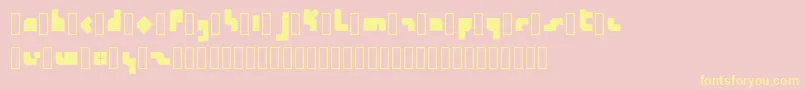 Calendra Regular-fontti – keltaiset fontit vaaleanpunaisella taustalla