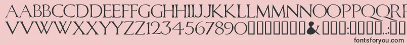 フォントCALID    – ピンクの背景に黒い文字