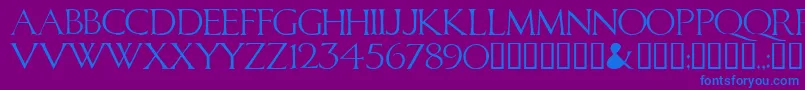 CALID   -fontti – siniset fontit violetilla taustalla