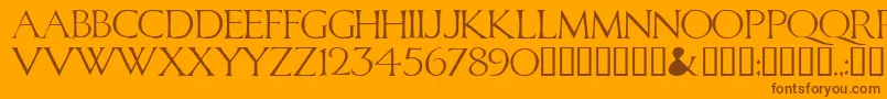 フォントCALID    – オレンジの背景に茶色のフォント