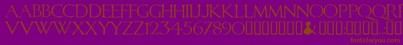 CALID   -fontti – ruskeat fontit violetilla taustalla