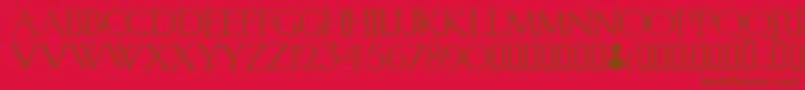 CALID   -fontti – ruskeat fontit punaisella taustalla