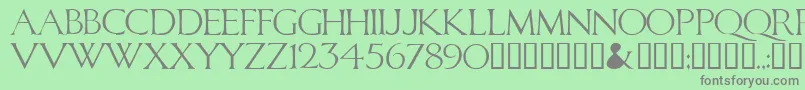 CALID   -Schriftart – Graue Schriften auf grünem Hintergrund