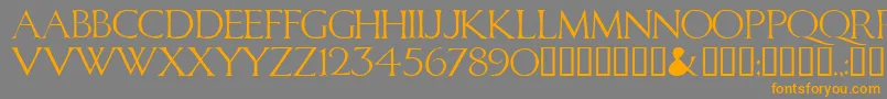 フォントCALID    – オレンジの文字は灰色の背景にあります。