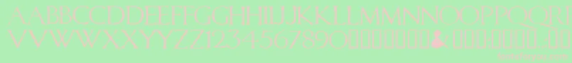 CALID   -fontti – vaaleanpunaiset fontit vihreällä taustalla