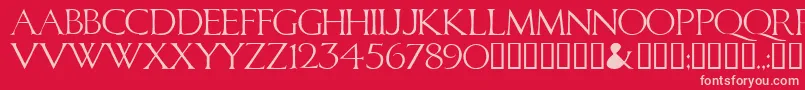フォントCALID    – 赤い背景にピンクのフォント
