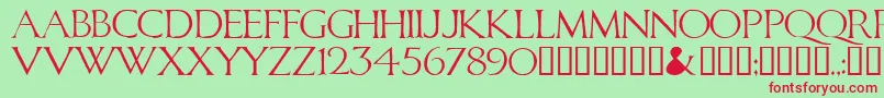 CALID   -fontti – punaiset fontit vihreällä taustalla