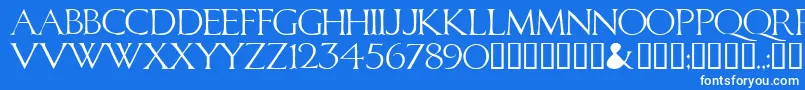 Шрифт CALID    – белые шрифты на синем фоне