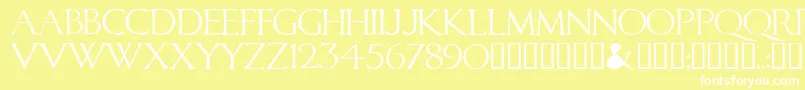 CALID   -fontti – valkoiset fontit keltaisella taustalla