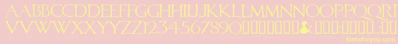 CALID   -fontti – keltaiset fontit vaaleanpunaisella taustalla