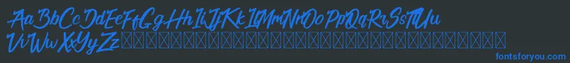 フォントCalifornia Alternate – 黒い背景に青い文字