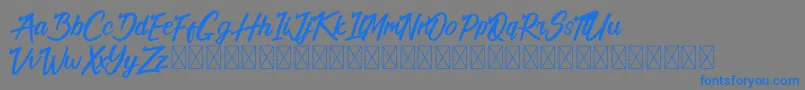 フォントCalifornia Alternate – 灰色の背景に青い文字