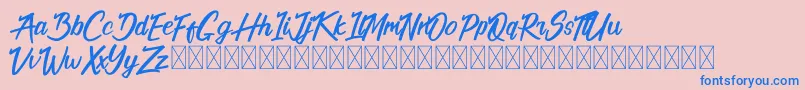 California Alternate-fontti – siniset fontit vaaleanpunaisella taustalla