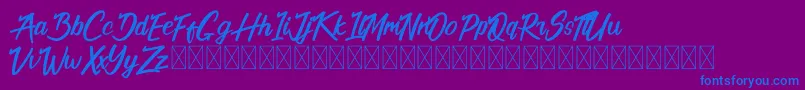 フォントCalifornia Alternate – 紫色の背景に青い文字