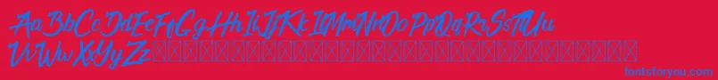 フォントCalifornia Alternate – 赤い背景に青い文字