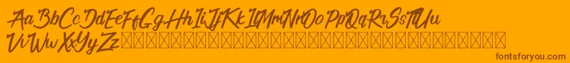フォントCalifornia Alternate – オレンジの背景に茶色のフォント