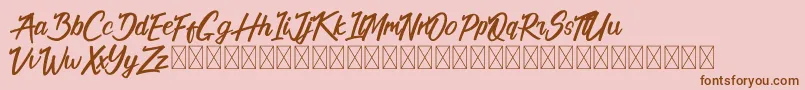 フォントCalifornia Alternate – ピンクの背景に茶色のフォント