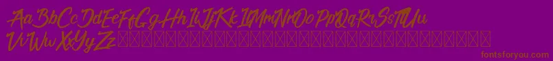 フォントCalifornia Alternate – 紫色の背景に茶色のフォント