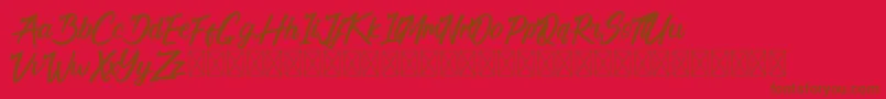 フォントCalifornia Alternate – 赤い背景に茶色の文字