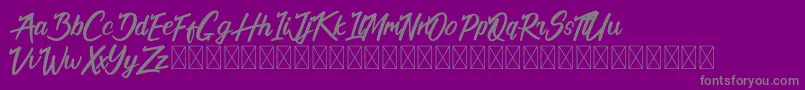California Alternate-fontti – harmaat kirjasimet violetilla taustalla