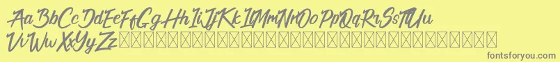 フォントCalifornia Alternate – 黄色の背景に灰色の文字