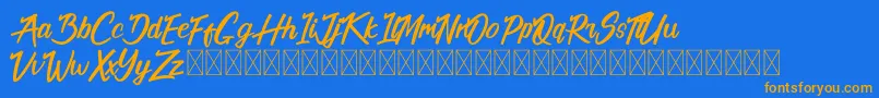 California Alternate Font – Orange Fonts on Blue Background