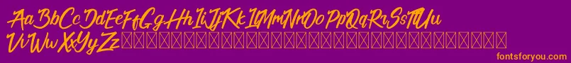 フォントCalifornia Alternate – 紫色の背景にオレンジのフォント