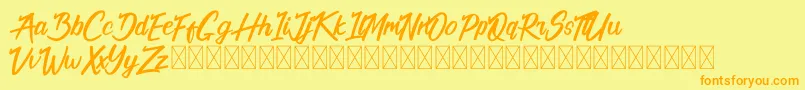 フォントCalifornia Alternate – オレンジの文字が黄色の背景にあります。