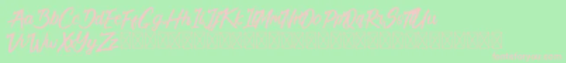 California Alternate-fontti – vaaleanpunaiset fontit vihreällä taustalla