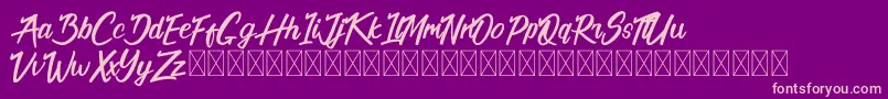 フォントCalifornia Alternate – 紫の背景にピンクのフォント