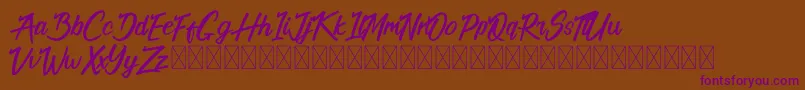 California Alternate Font – Purple Fonts on Brown Background