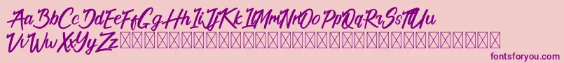 フォントCalifornia Alternate – ピンクの背景に紫のフォント
