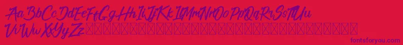フォントCalifornia Alternate – 赤い背景に紫のフォント