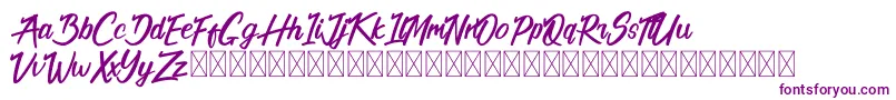フォントCalifornia Alternate – 白い背景に紫のフォント