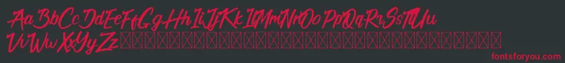 フォントCalifornia Alternate – 黒い背景に赤い文字