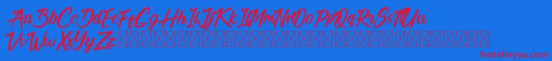 California Alternate-fontti – punaiset fontit sinisellä taustalla